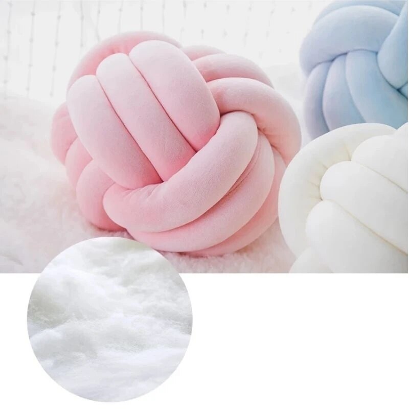 Hand Knot Cushion Sofa Throw Pillow Soft Round Handmade Knotted Ball Car Bedding Stuffed Pillow Bed Living Room Chair Home Decor